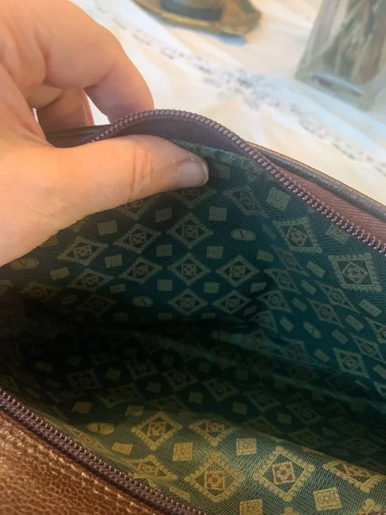 Valentino Dark Burgundy Leather Clutch Wristlet with Gold Hardware - Picture 6 of 10